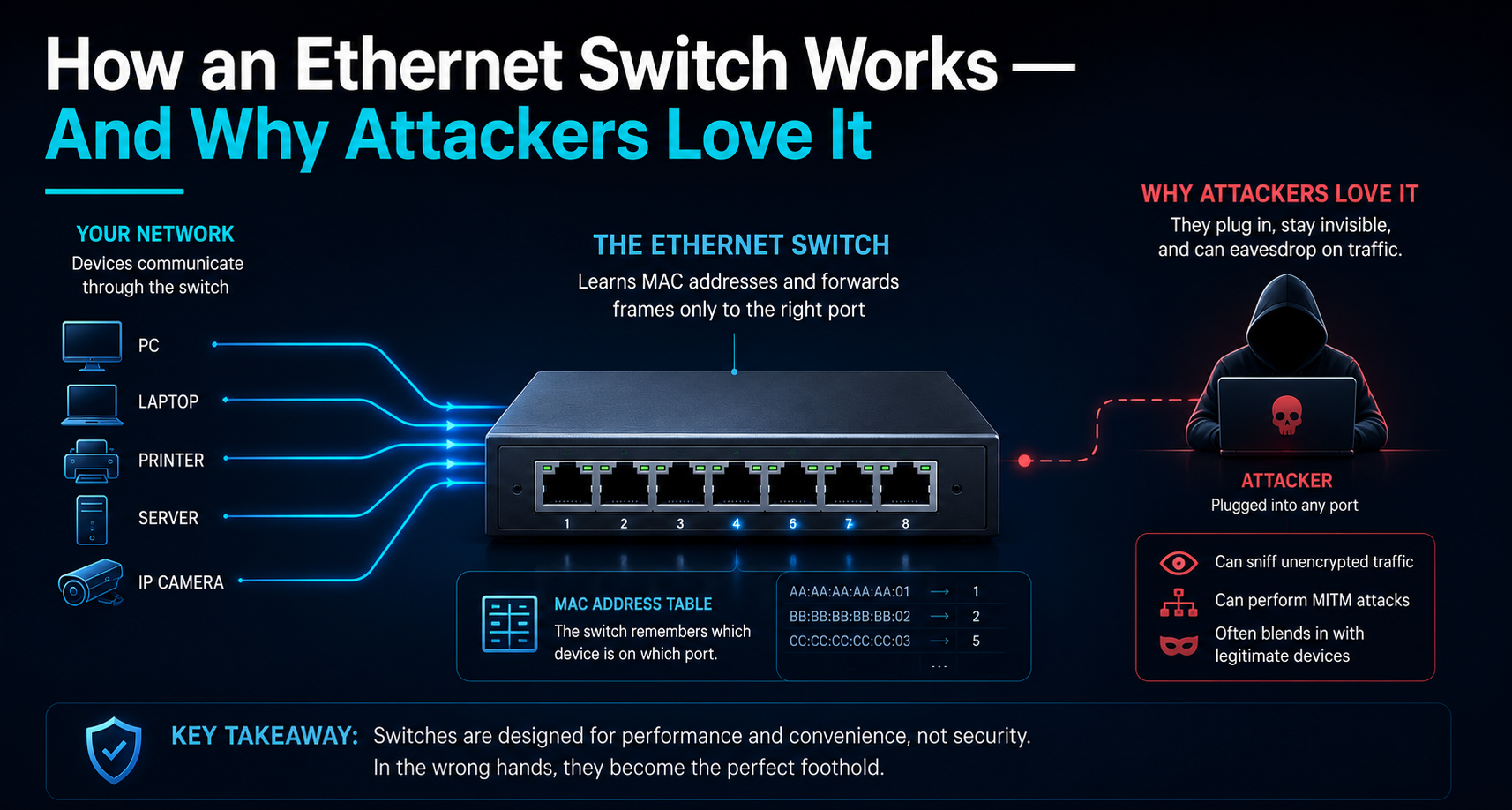 How an Ethernet Switch Works — And Why Attackers Love It